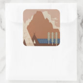 Montana State: Indiaanse stammen, bergen, prairie Vierkante Sticker (Tas)