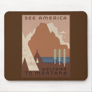 Montana State Inheemse Amerikaanse Indianenstammen Muismat