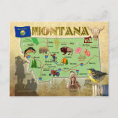 Montana State Map Briefkaart (Voorkant)