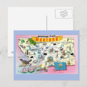 Montana State Map Briefkaart (Voorkant / Achterkant)