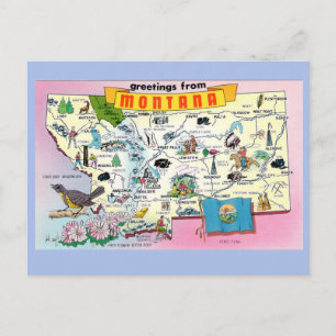 Montana State Map Briefkaart