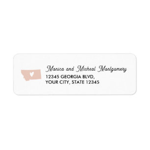 MONTANA State Map met hart - ELKE KLEUR Etiket