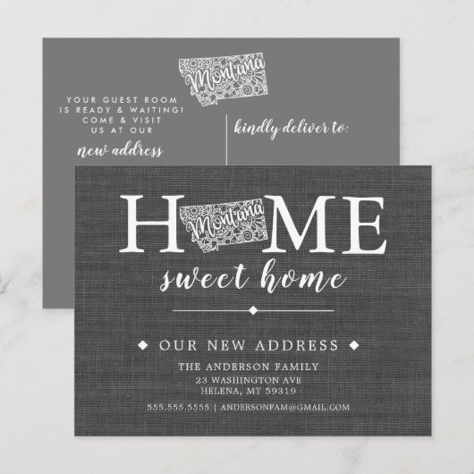 MONTANA State Moving Aankondiging Post Kaart (Voorkant / Achterkant)