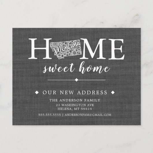 MONTANA State Moving Aankondiging Post Kaart (Voorkant)