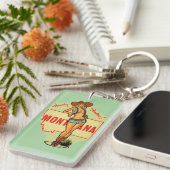 Montana State  Pin Up Girl Sleutelhanger (Voorkant Rechts)