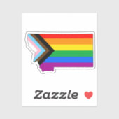 Montana State Pride LGBTQ Progress Pride Sticker (Vel)
