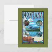 Montana State Scenes Briefkaart (Voorkant / Achterkant)