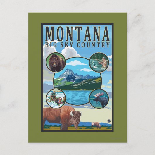 Montana State Scenes Briefkaart (Voorkant)