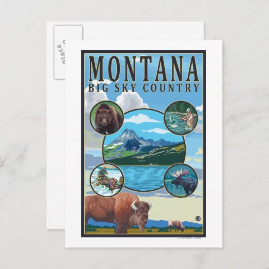 Montana State Scenes Briefkaart (Voorkant / Achterkant)