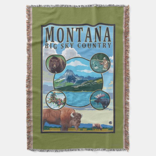 Montana State Scenes Deken (Voorkant Verticaal)