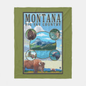 Montana State Scenes Fleece Deken (Voorkant)