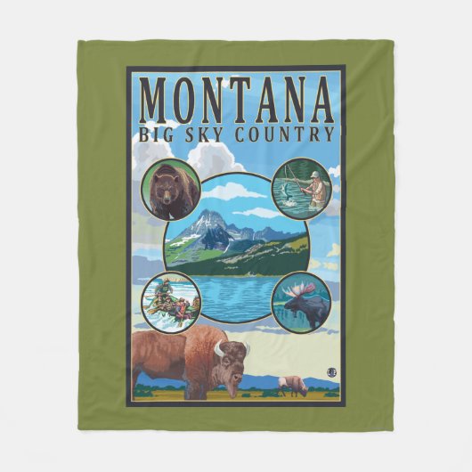 Montana State Scenes Fleece Deken (Voorkant)