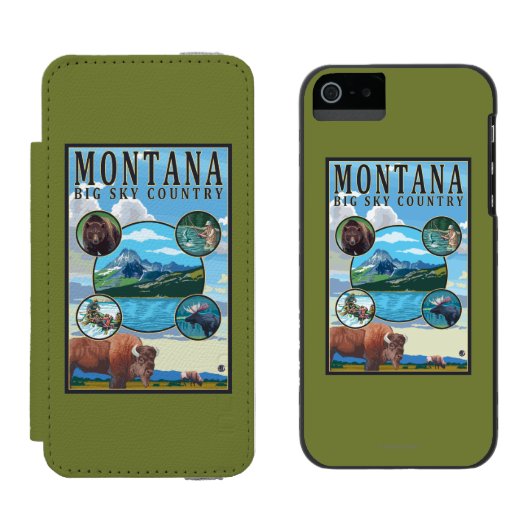 Montana State Scenes Incipio iPhone Portemonnee Hoesje (Naast elkaar)
