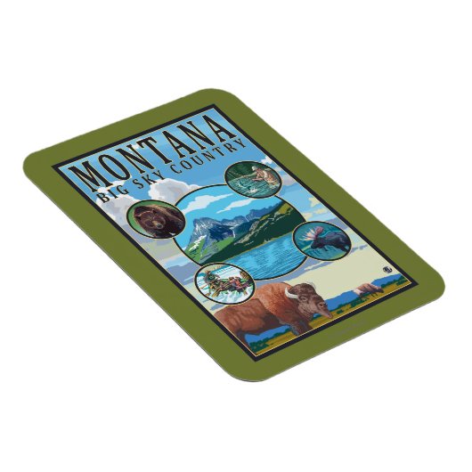 Montana State Scenes Magneet (Rechterzijde)