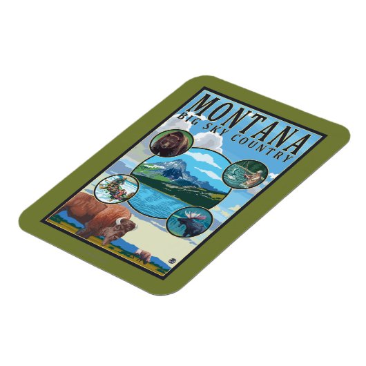 Montana State Scenes Magneet (Linkerzijde)