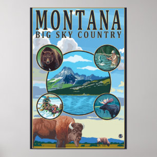 Montana State Scenes Poster