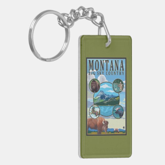 Montana State Scenes Sleutelhanger (Voorkant Links)