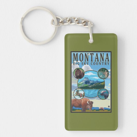Montana State Scenes Sleutelhanger (Voorkant)