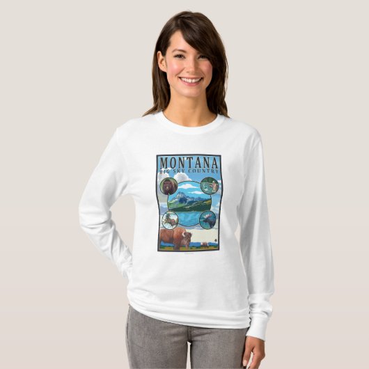 Montana State Scenes T-shirt (Voorkant volledig)