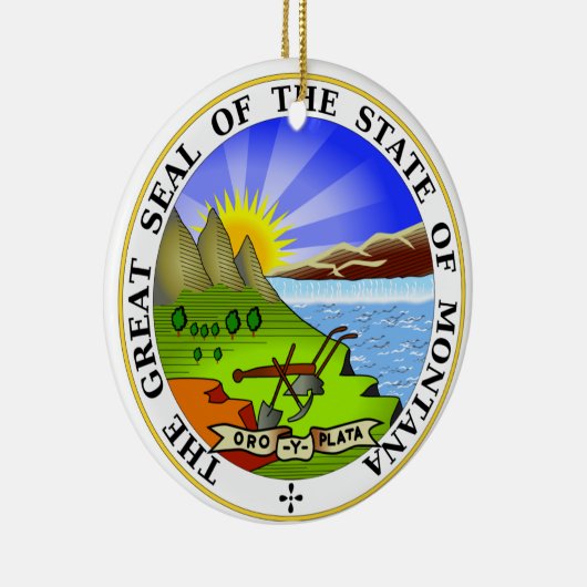 Montana State Seal Keramisch Ornament (Rechts)