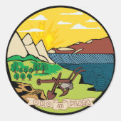 Montana State Seal Ronde Sticker (Voorkant)
