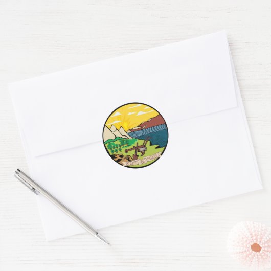 Montana State Seal Ronde Sticker (Envelop)