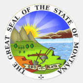 Montana State Seal Ronde Sticker (Voorkant)