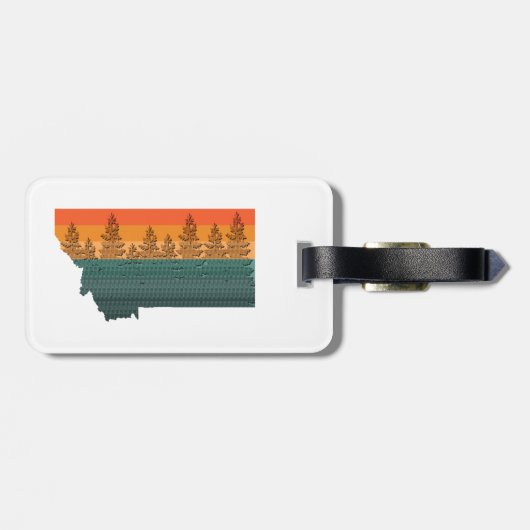 Montana State Tree Silhouette Bagagelabel (Achterkant horizontaal)