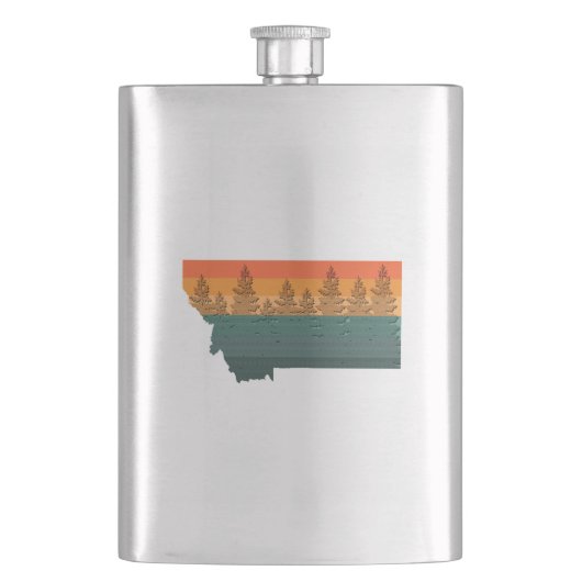 Montana State Tree Silhouette Flacon (Voorkant)