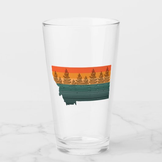 Montana State Tree Silhouette Glas (Voorkant)
