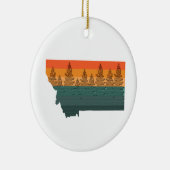 Montana State Tree Silhouette Keramisch Ornament (Rechts)
