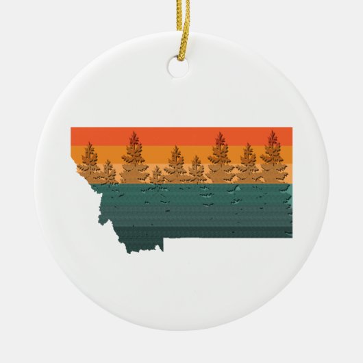Montana State Tree Silhouette Keramisch Ornament (Voorkant)