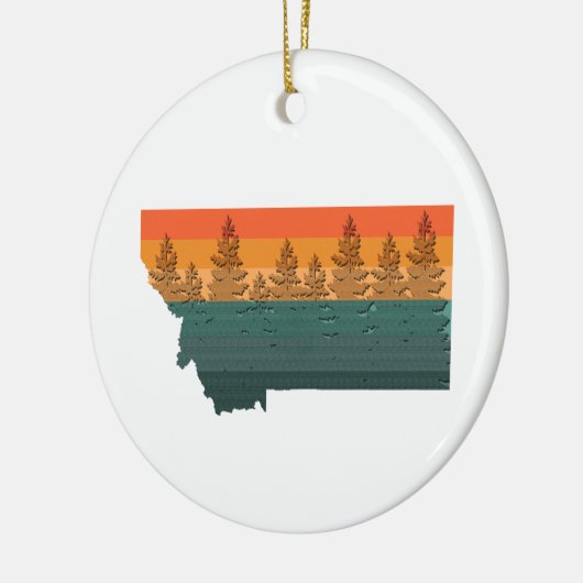 Montana State Tree Silhouette Keramisch Ornament (Links)