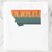 Montana State Tree Silhouette Rechthoekige Sticker (Tas)