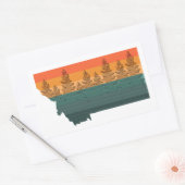 Montana State Tree Silhouette Rechthoekige Sticker (Envelop)