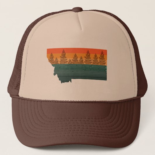 Montana State Tree Silhouette Trucker Pet (Voorkant)