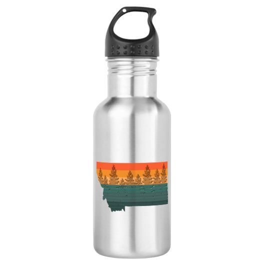 Montana State Tree Silhouette Waterfles (Voorkant)