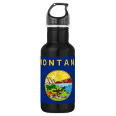 Montana State Vlag Vrijheidsfles Waterfles (Voorkant)
