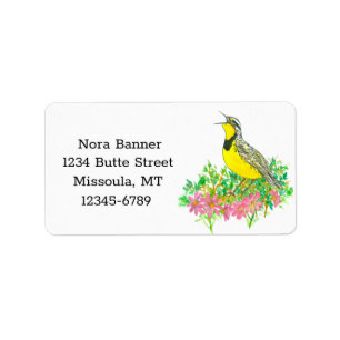 Montana State Vogel Bitterroot Retouradres Etiket
