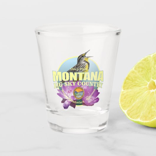 Montana State Vogel & Bloem Shot Glas (Voorkant)