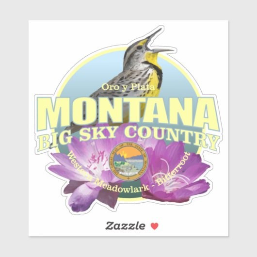 Montana State Vogel & Bloem Sticker (Vel)