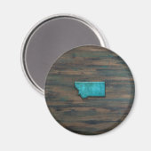 Montana State Vorm Blauwgroen Magneet (Voorkant / Achterkant)