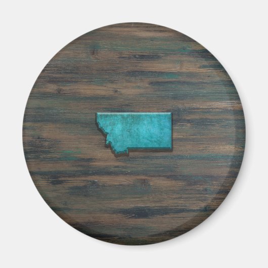 Montana State Vorm Blauwgroen Magneet (Voorkant)