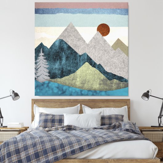 Montana Striped Sky Canvas Afdruk (Insitu (Slaapkamer))