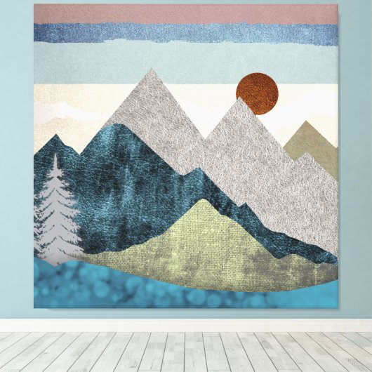 Montana Striped Sky Canvas Afdruk (Insitu (Houten vloer))