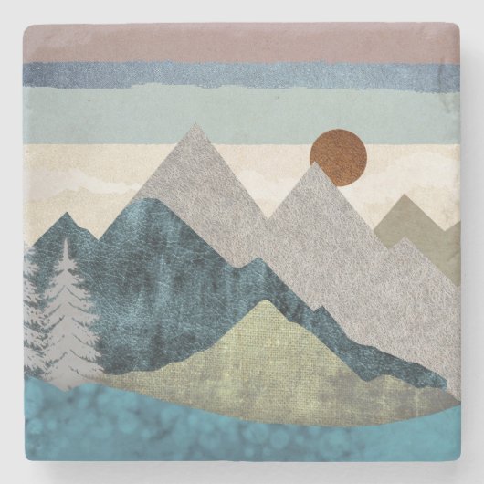 Montana Striped Sky Stenen Onderzetter (Voorkant)