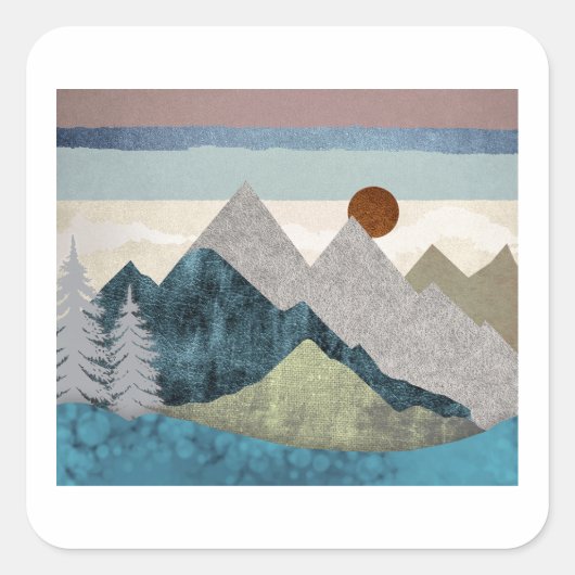Montana Striped Sky Vierkante Sticker (Voorkant)