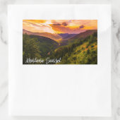 Montana Sunset Mountain Valley River en Bomen Rechthoekige Sticker (Tas)