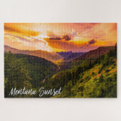 Montana Sunset Mountain Valley River en Trees Legpuzzel (Horizontaal)