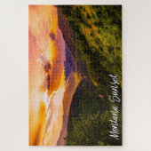 Montana Sunset Mountain Valley River en Trees Legpuzzel (Verticaal)